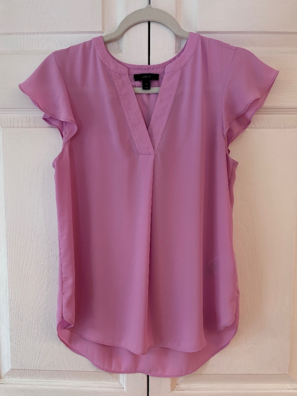 J. Crew Pink Raspberry Flutter sleeve Blouse Size 6